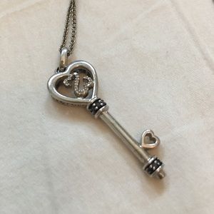 Open Hearts Key Necklace